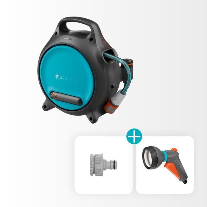 Portable hose reel - GARDENA - Move - Ready to use - 10 m hose Ø 8.5 mm + 1.5 m connecting hose + spray gun