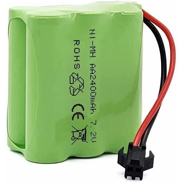 7,2V 2400mAh NiMH RC-batterij - YUNICE FRANCE - 2P SM-connector - USB-kabel - Compact