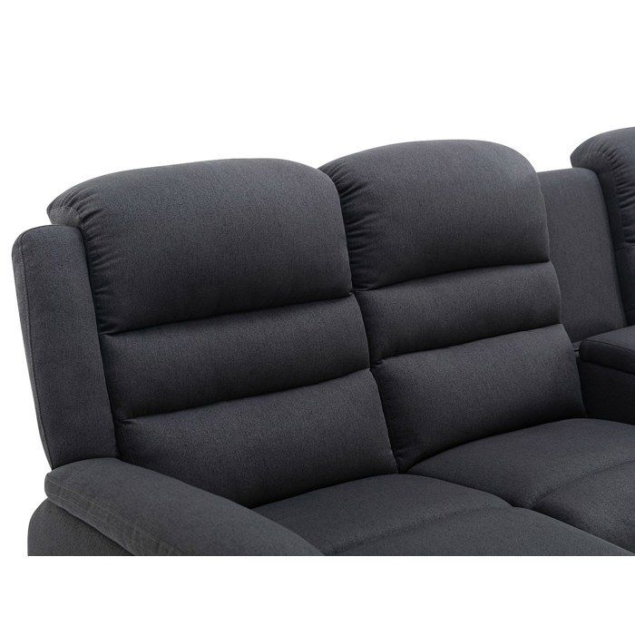 Canapé d'angle droit relax en tissu anthracite MACEDONIA