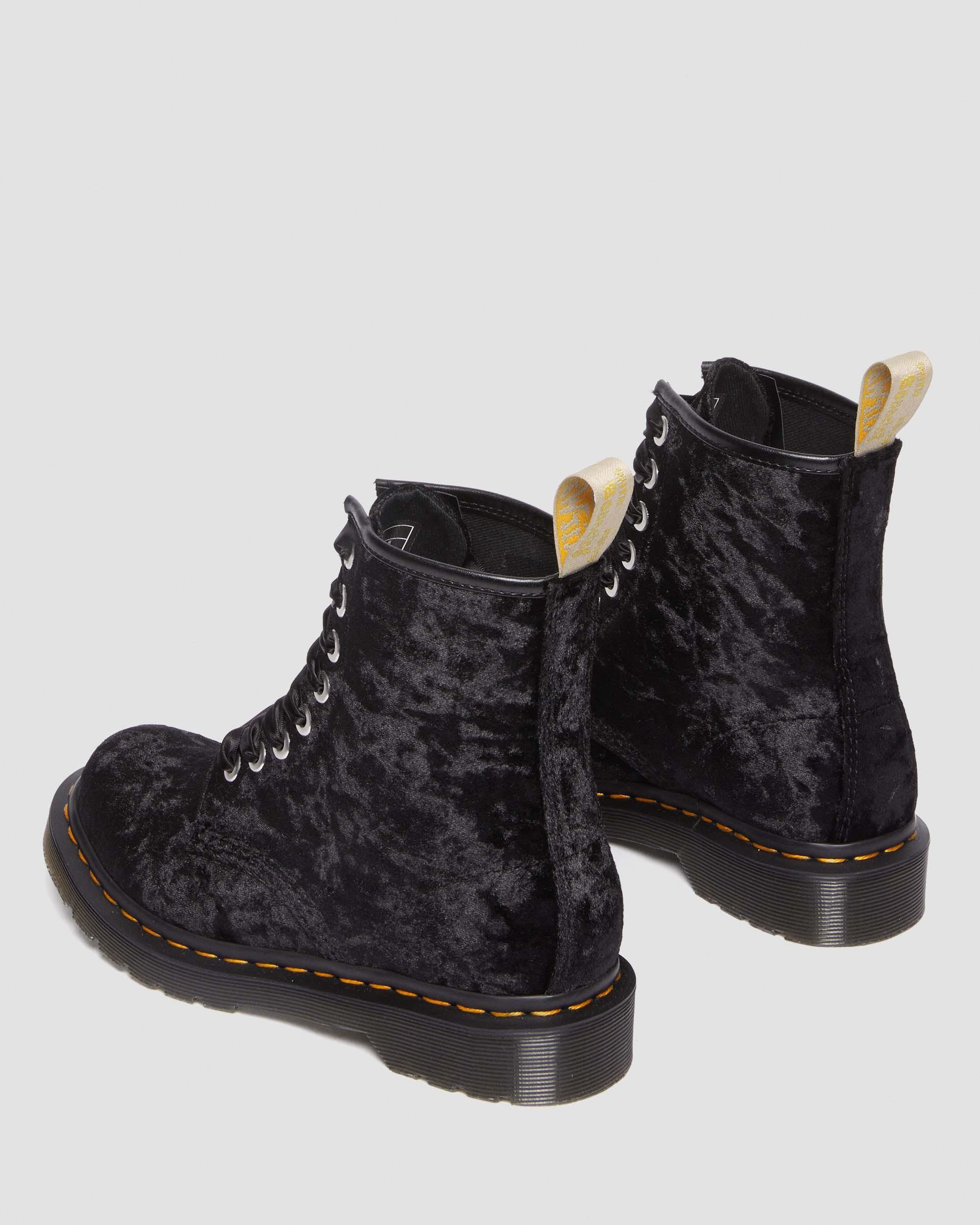 Vegan 1460 Women's Crushed Velvet Lace Up Boots