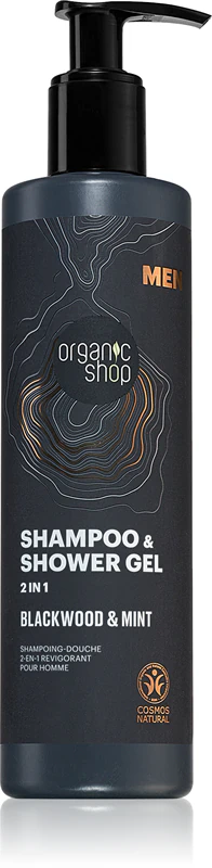 Organic Shop Men Blackwood & Mint 2-in-1 Shampoo en Douchegel voor Mannen
