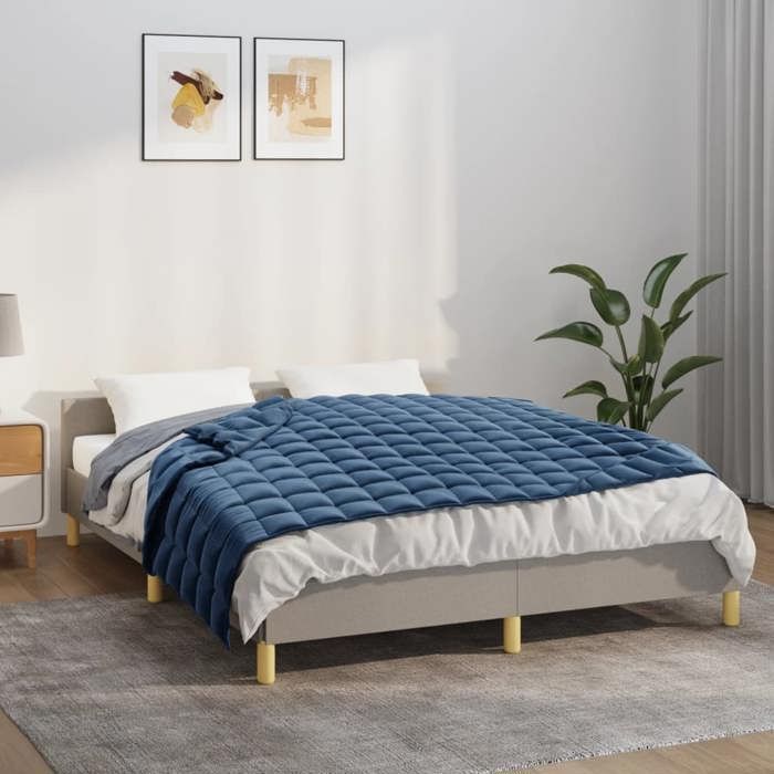 Manta con peso vidaXL azul 120x180 cm 5 kg Tela 350788