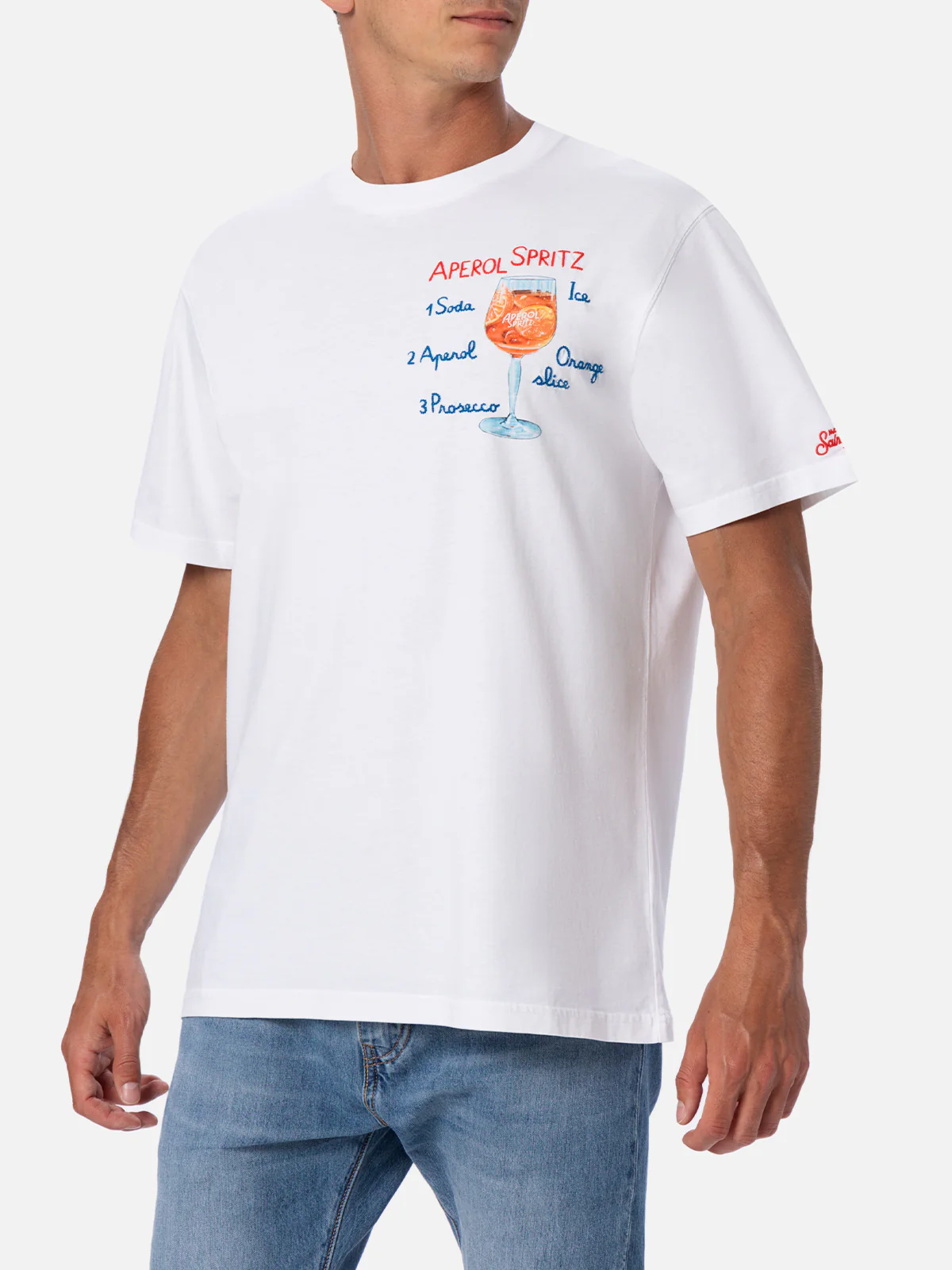 T-shirt da uomo in cotone con stampa e ricamo Aperol spritz | EDIZIONE