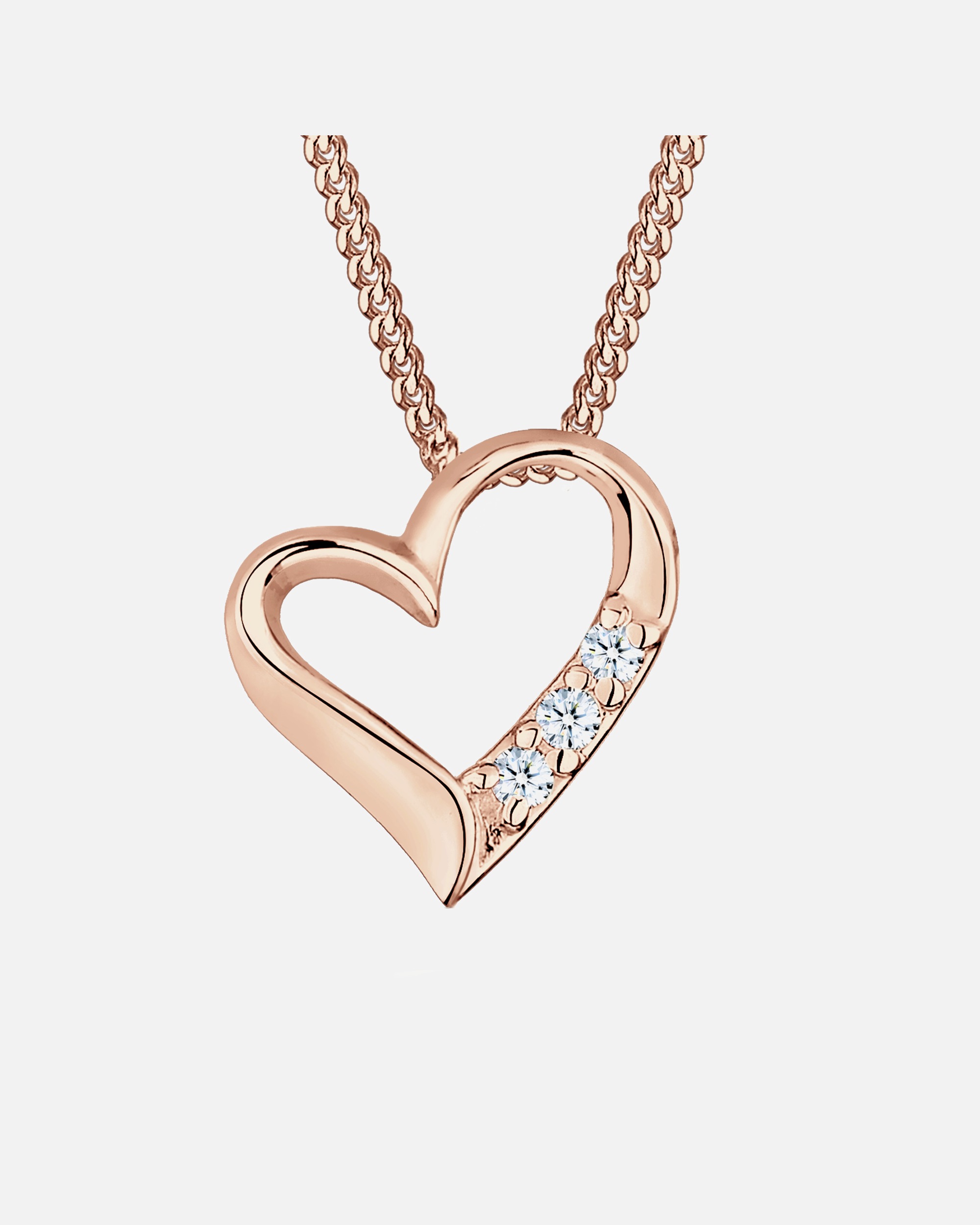 Elli DIAMONDS Femmes Pendentif Cœur Éternité avec Diamants (0.045 ct.) en Argent Sterling 925