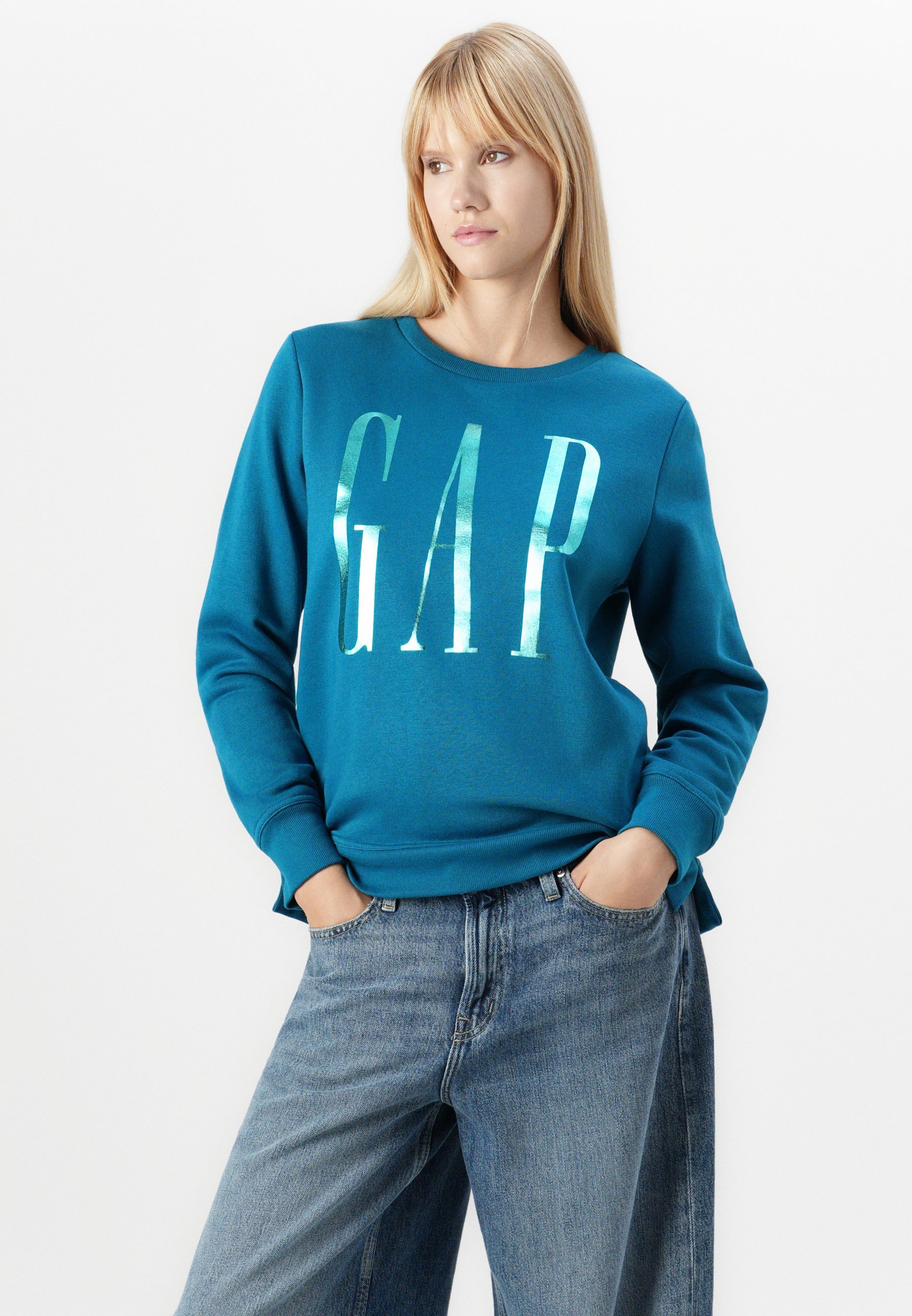 GAP LOGO DOORBUSTER CREW - Sweatshirt - deep water teal
