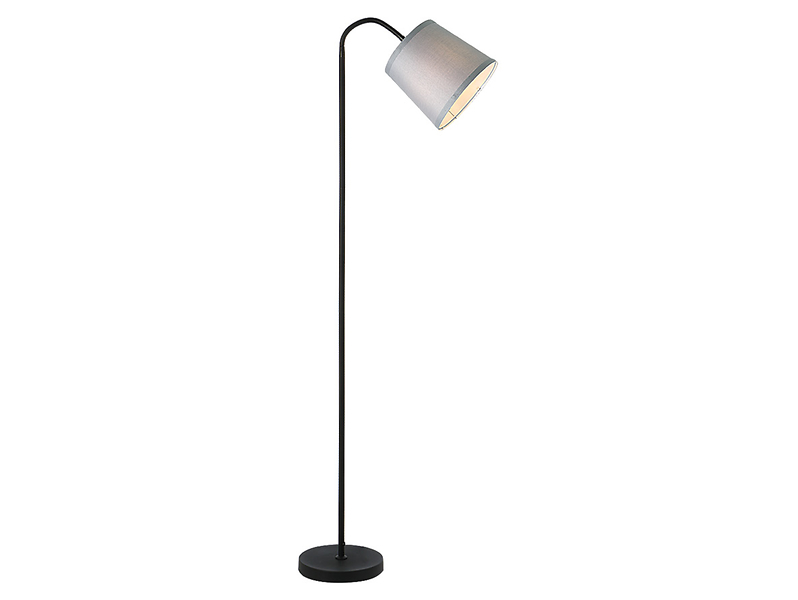 Lampa podłogowa Godric tkaninowa grafitowo-czarna