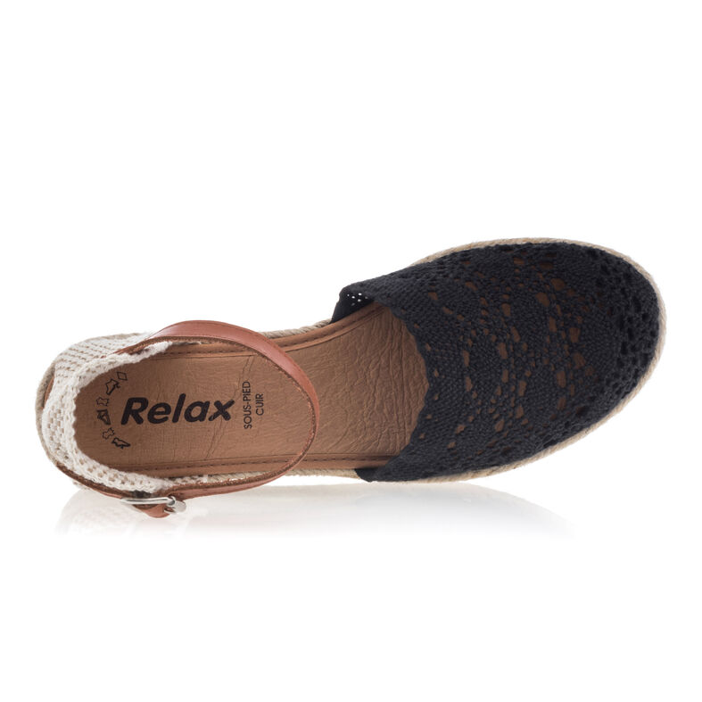 Schwarze Espadrilles für Damen mit Seilsohlen