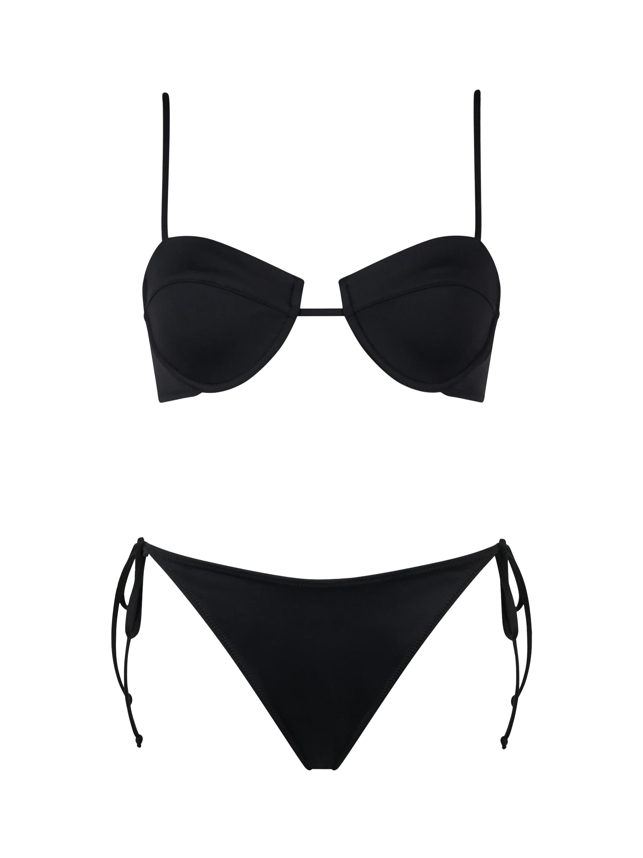 Bikini a bralette con ferretto nero da donna Salina Virgo