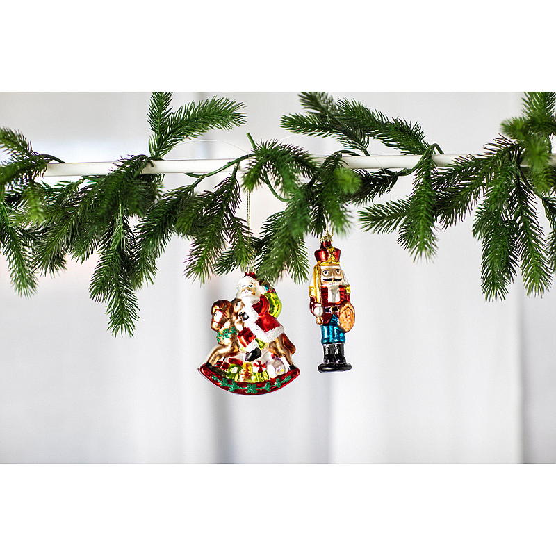 Decorazioni per albero di Natale per la casa, confezione da 2 pezzi, statuetta in vetro da 11,5/13 cm, carnevale.