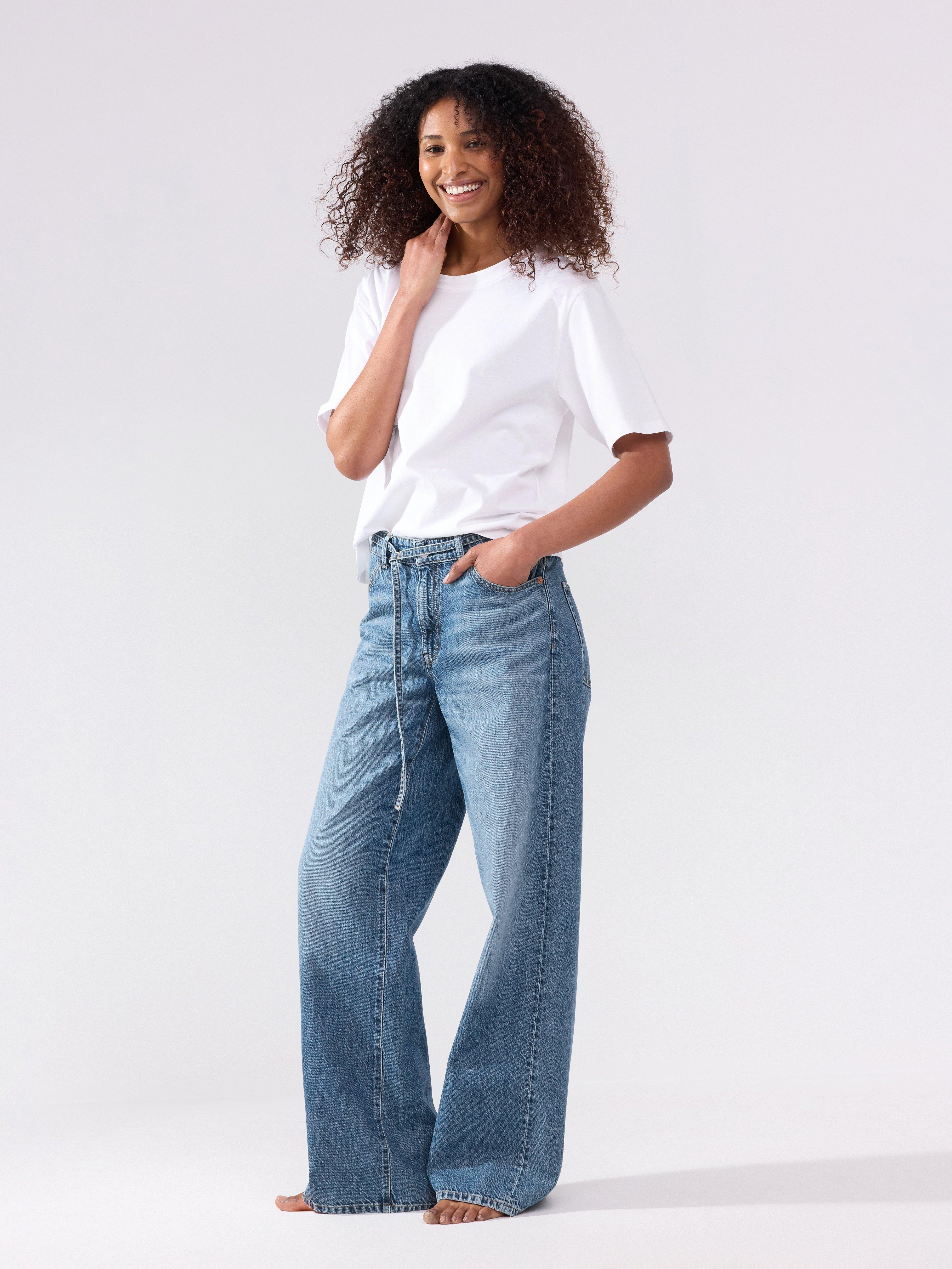 BREDE Peggy jeans med mellomhøy mid-rise Denimblå