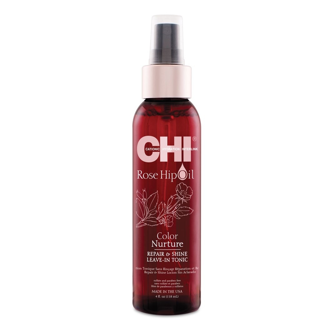 Lotion capillaire CHI à l'huile de rose musquée réparatrice et brillante - Soin sans rinçage - 18 ml