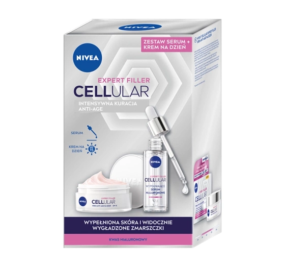 NIVEA Cellular Expert Filler zestaw serum 30 ml   krem do twarzy SPF15 50 ml