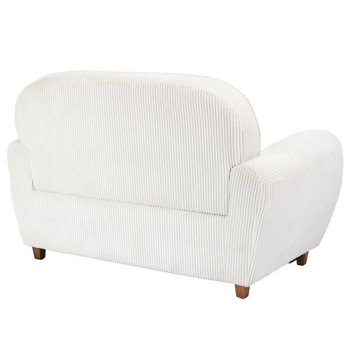 GANDY - Conjunto de sofá y sillón de dos plazas en tela de pana beige.