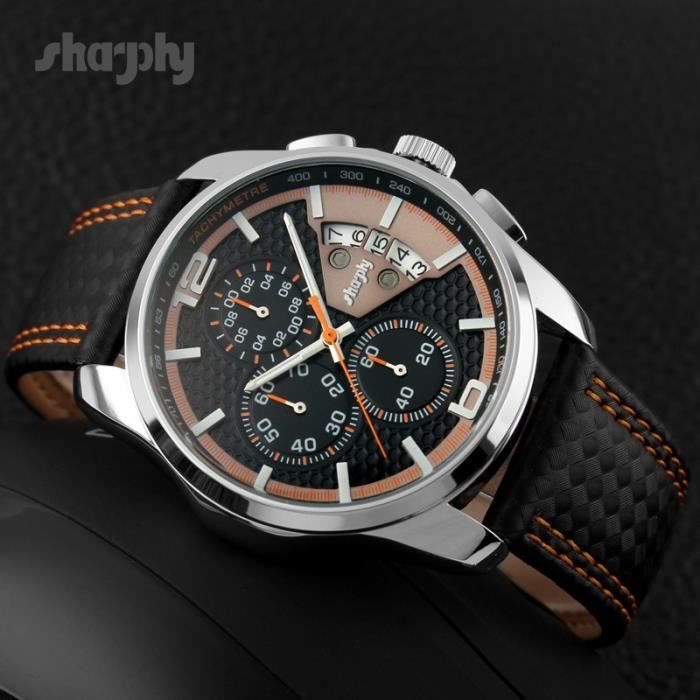 Orologio da uomo di lusso, sportivo, cronografo, impermeabile, con datario.