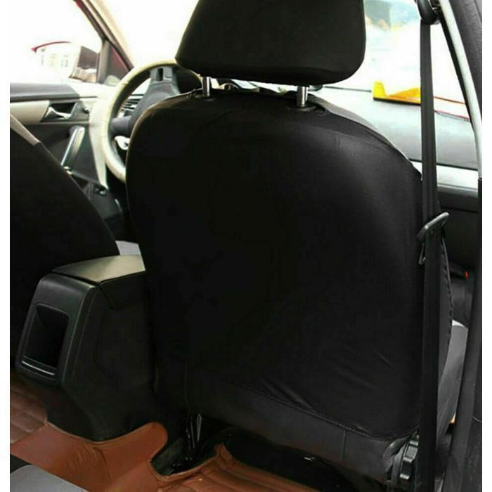 Fundas universales para asientos de coche - EM - Juego completo - 9 piezas, negras, lavables, transpirables y antideslizantes