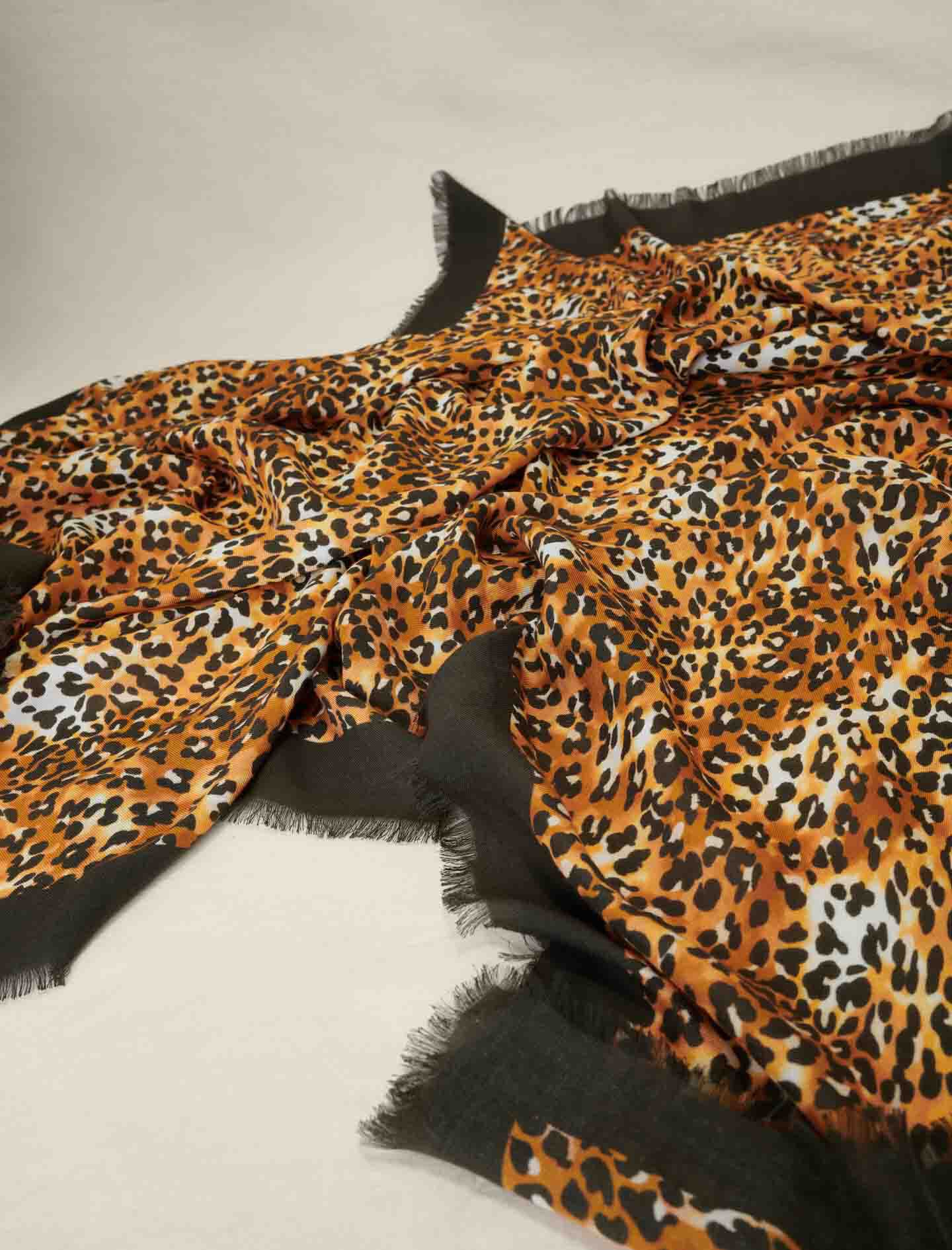 Sjaal met luipaardprint - Beige Luipaard
