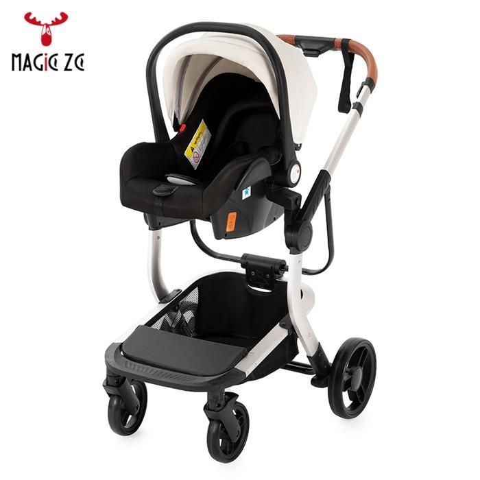 Poussette Magic ZC Pousette 3 en 1 Cuir PU imperméable Poussette bebe Pousette Poussette trio Grand espace de rangement Sept