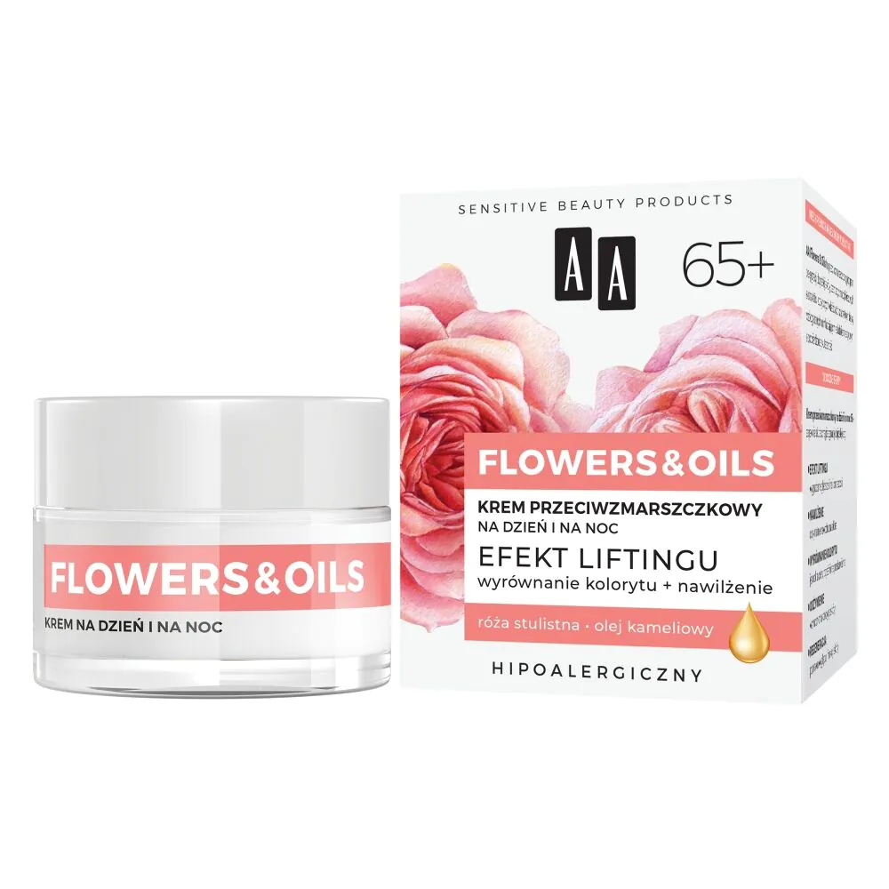 AA Flowers&Oils 65+ Efekt Liftingu Krem przeciwzmarszczkowy na dzień i na noc