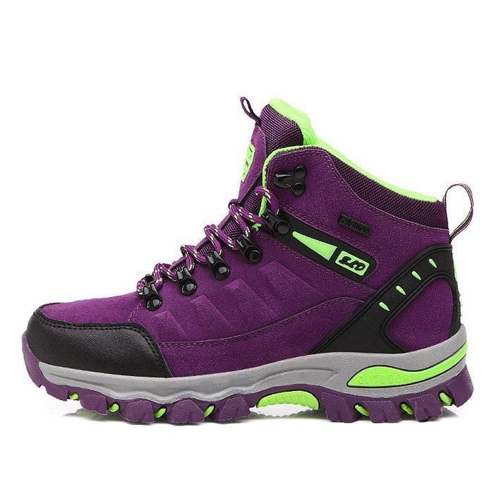 Zapatillas de senderismo - Senderismo al aire libre - Antideslizantes y resistentes al desgaste - Transpirables - Moradas - Para mujer