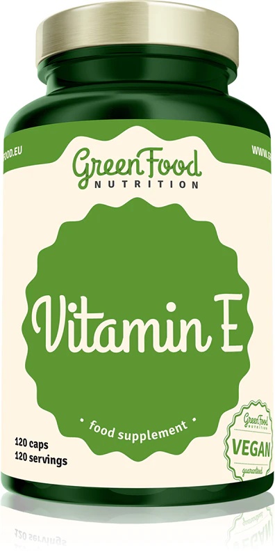 „GreenFood Nutrition“ vitamino E maisto papildas, vitamino E kapsulės