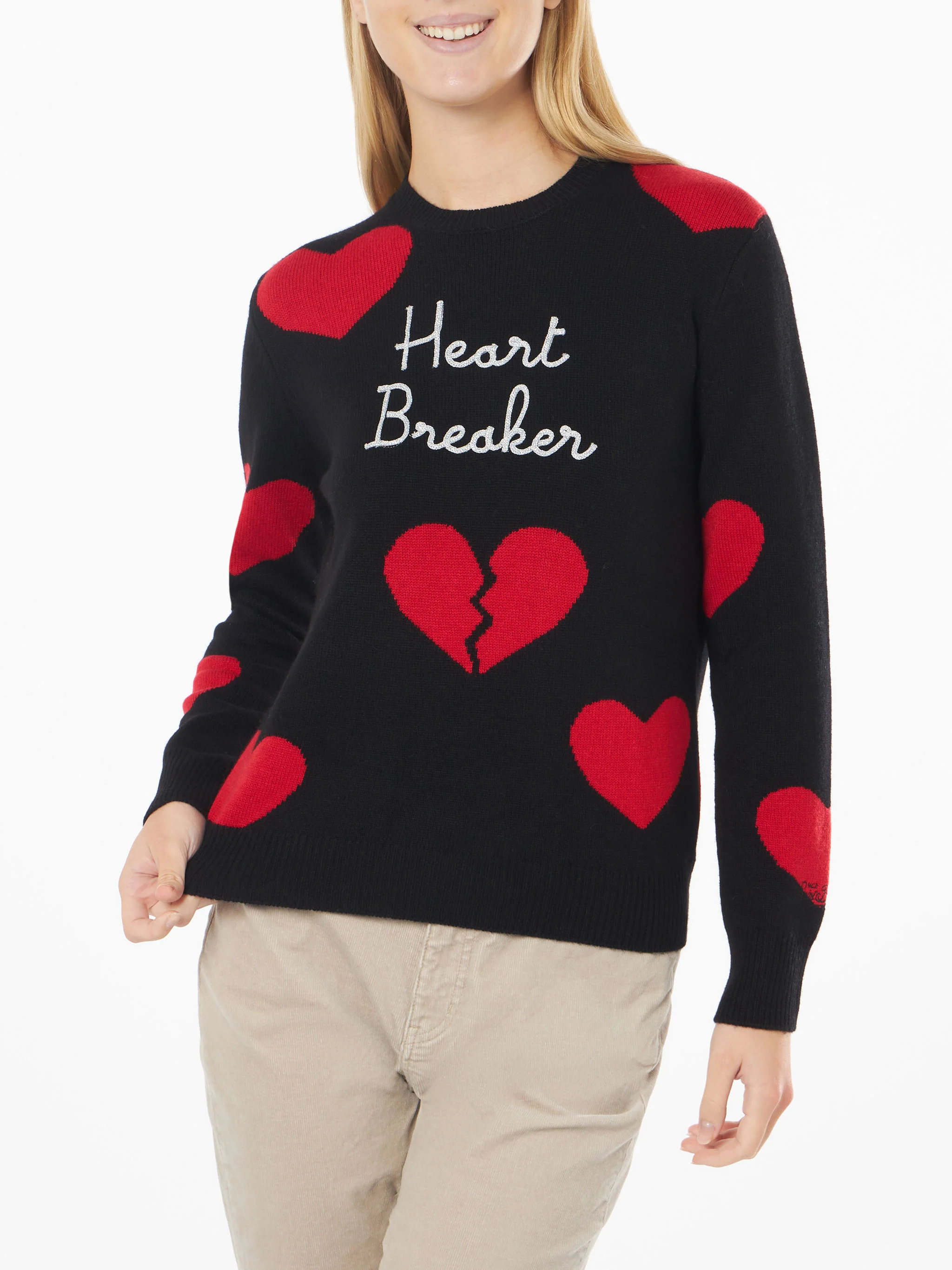 Damestrui met ronde hals en Heartbreaker-borduurwerk