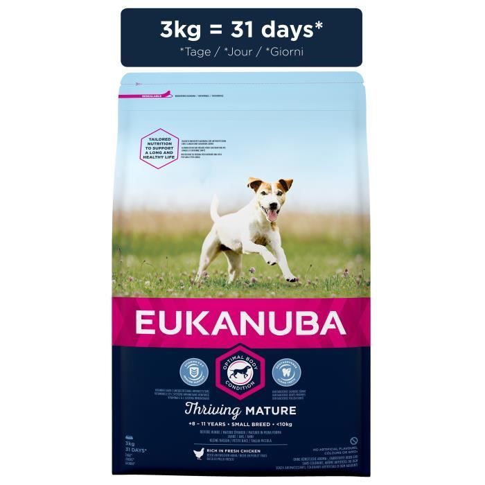 EUKANUBA Chicken Kibble - Small Breed - 3kg - For Senior Dogs