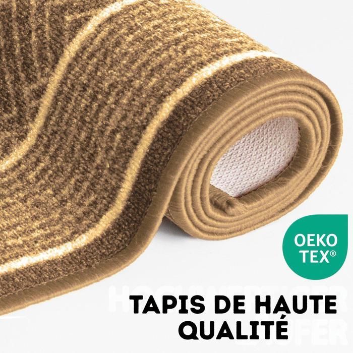 Alfombra personalizada Olymp, alfombra de interior con estampado de rombos, color beige, 80 x 150 cm