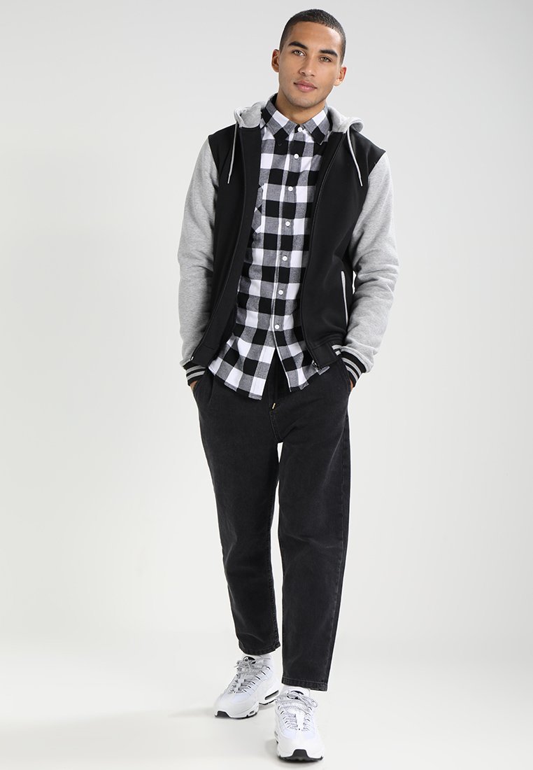 Urban Classics 2-TONE ZIP HOODY - Hanorac cu fermoar - negru/gri