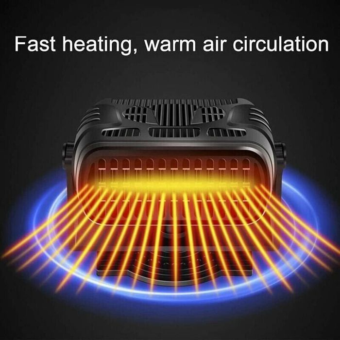 Riscaldatore portatile per auto Virex® - 12V - 120W - Riscaldamento rapido - Antiappannamento - Silenzioso - Spina accendisigari