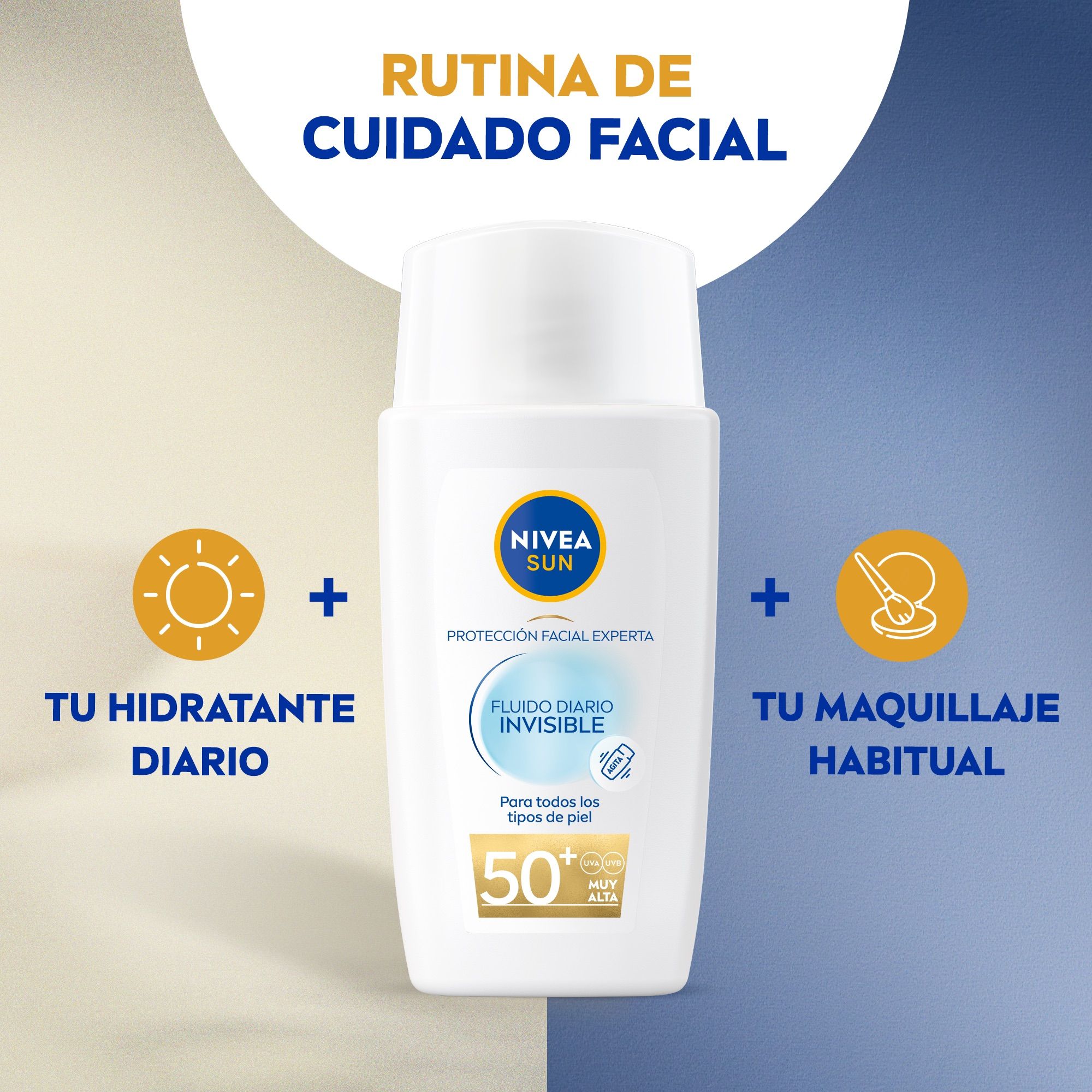 Veido fluidas su apsauga nuo saulės SPF50 kasdieniam naudojimui Veido apsauga