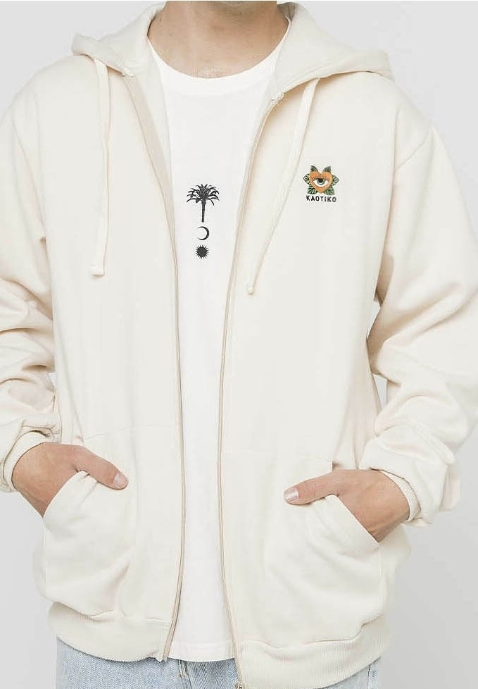 Kaotiko Sweatshirt met rits - beige