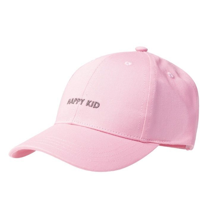 Isotoner Casquette 100% coton, ajustable, message brodé happy kid rose pâle mixte enfant