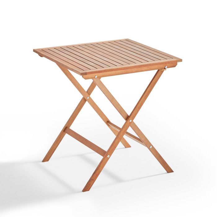 Conjunto Oviala com mesa quadrada dobrável e 2 cadeiras dobráveis brancas