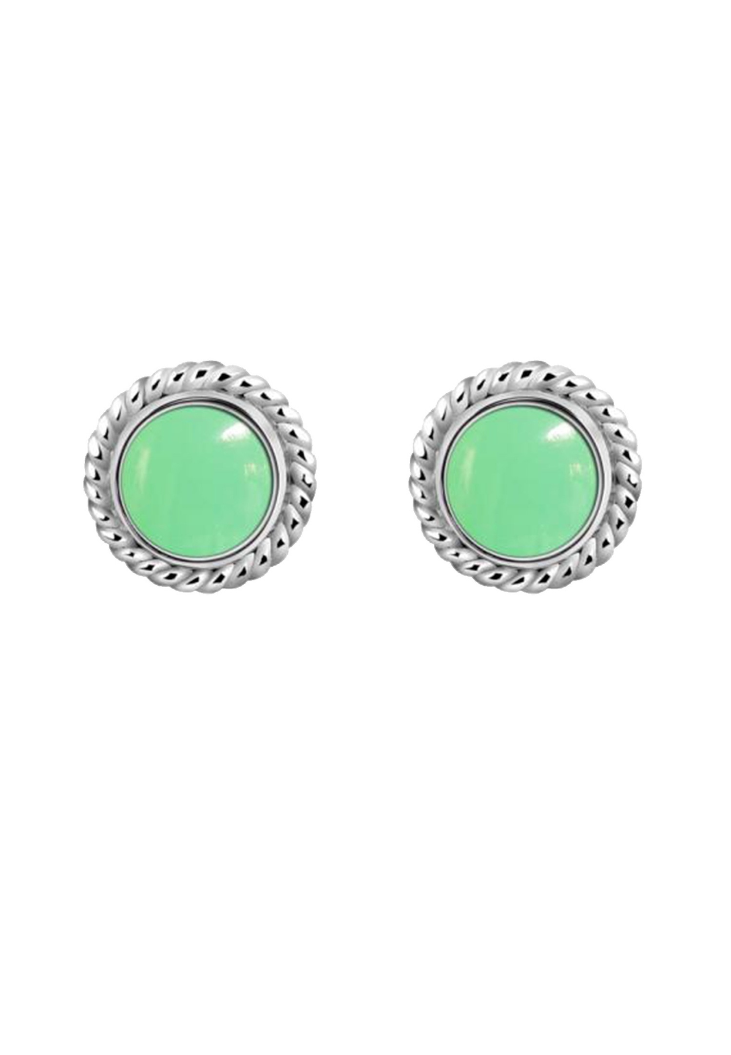 Nenalina Femmes Clous d'oreilles Argent faits main sertis d'une véritable pierre précieuse verte - 222999-097