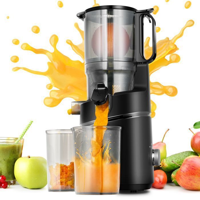 AMZCHEF No-Preparation Juicer, 135mm 1.8L Slow Juicer, 250W BPA-Free, Black