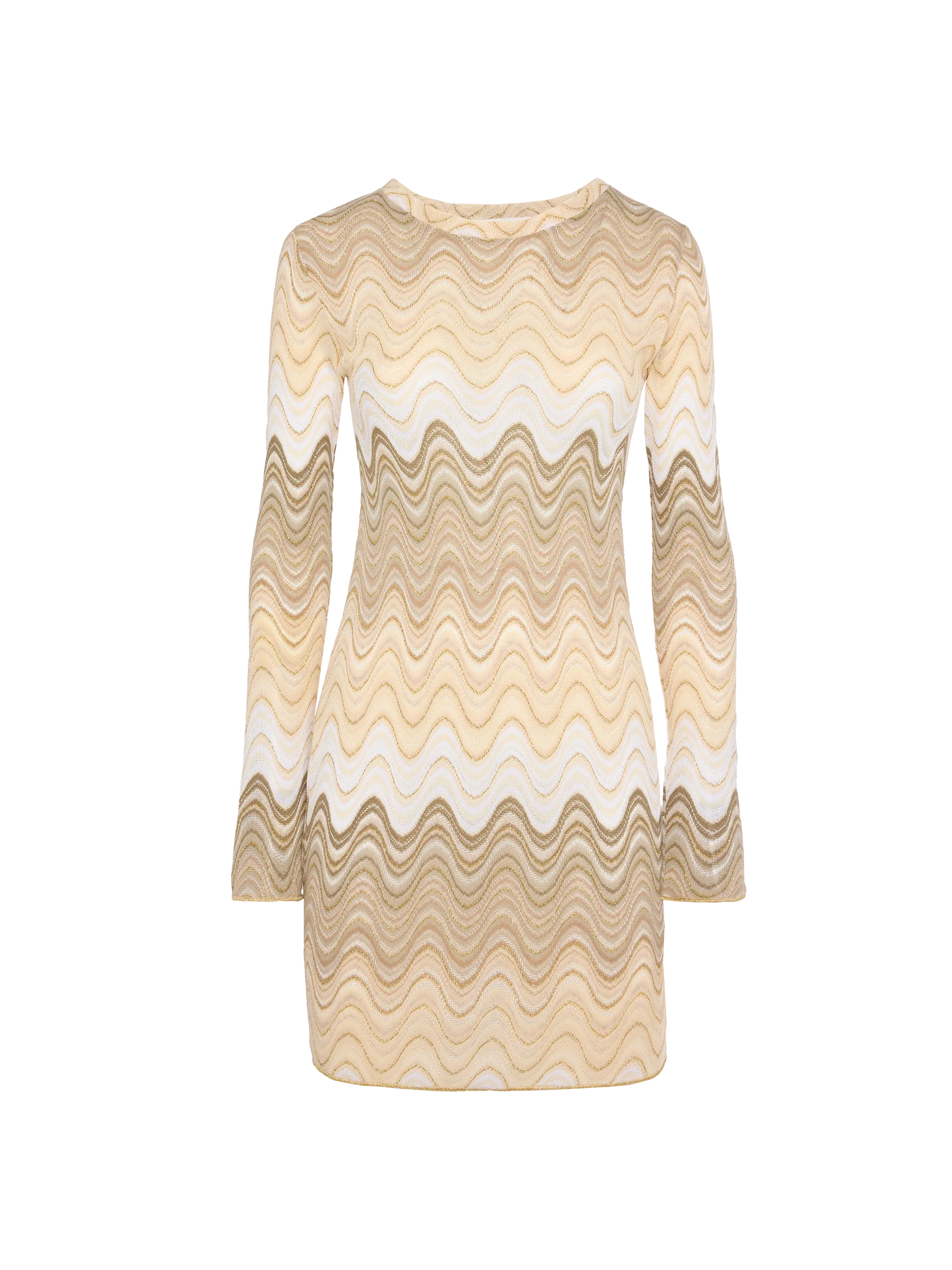 Imany mini abito in maglia raschel tonalità oro