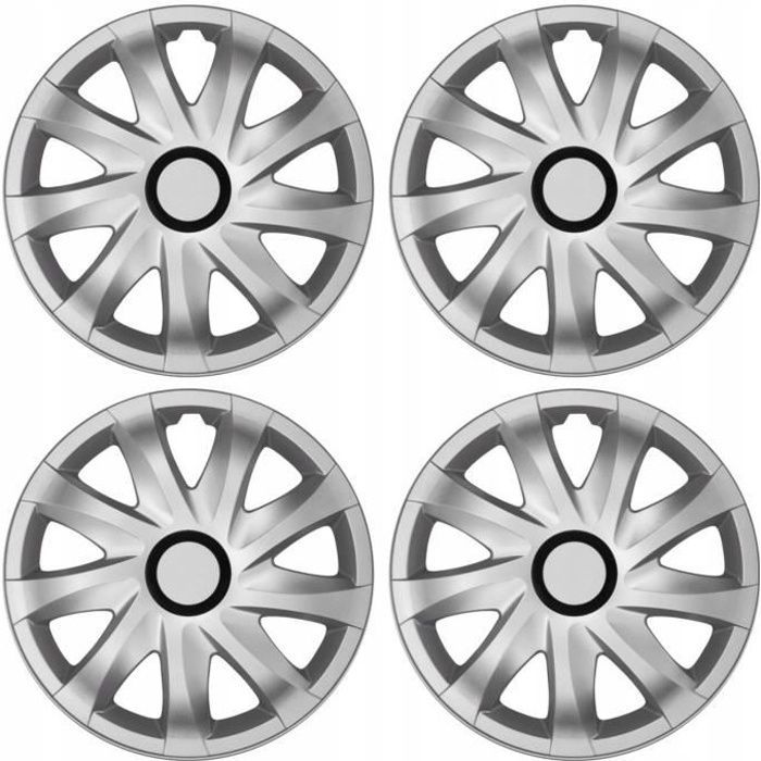 Enjoliveurs de roue - set complet de 4 pièces - NRM Kando - argent - 15