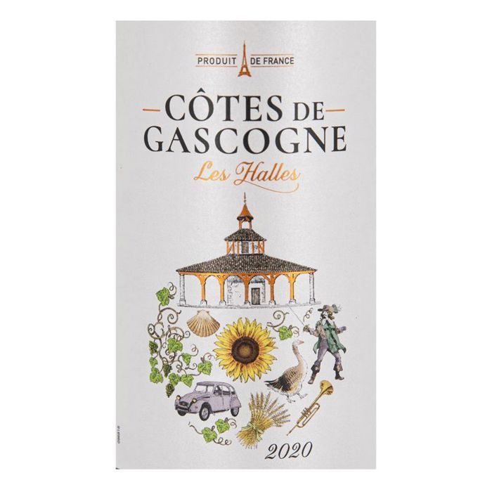 Côtes de Gascogne IGP punaviini 2020 75cl LES HALLES