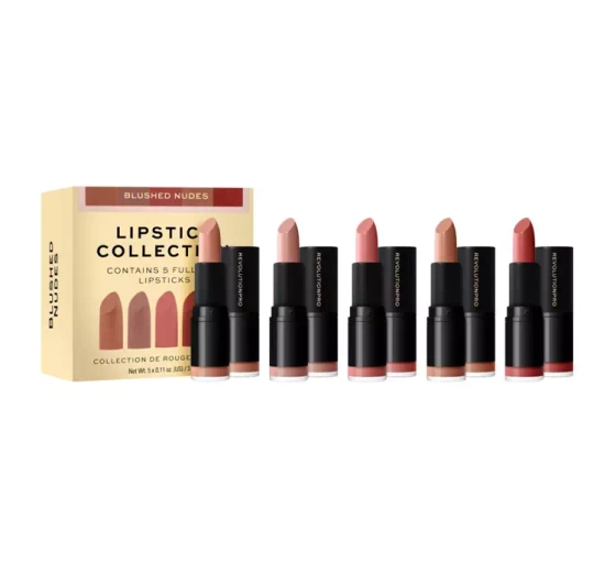 Revolution Pro zestaw satynowych pomadek do ust Blushed Nudes 5 x 3,2g