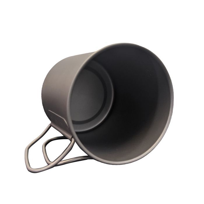Tazza in titanio da 375 ml - Piatto - Vetro | Attrezzatura da bivacco e campeggio Azimut Outdoor