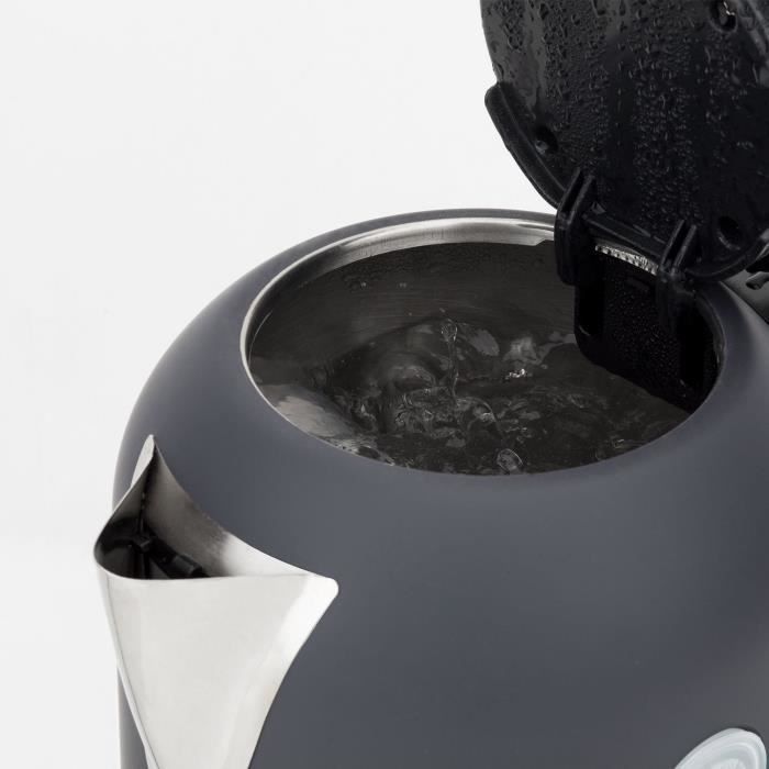 Bollitore H.KOENIG BOE52 - Capacità 1,7 L - Temperatura regolabile da 40 a 110 °C - Display LCD - Grigio opaco