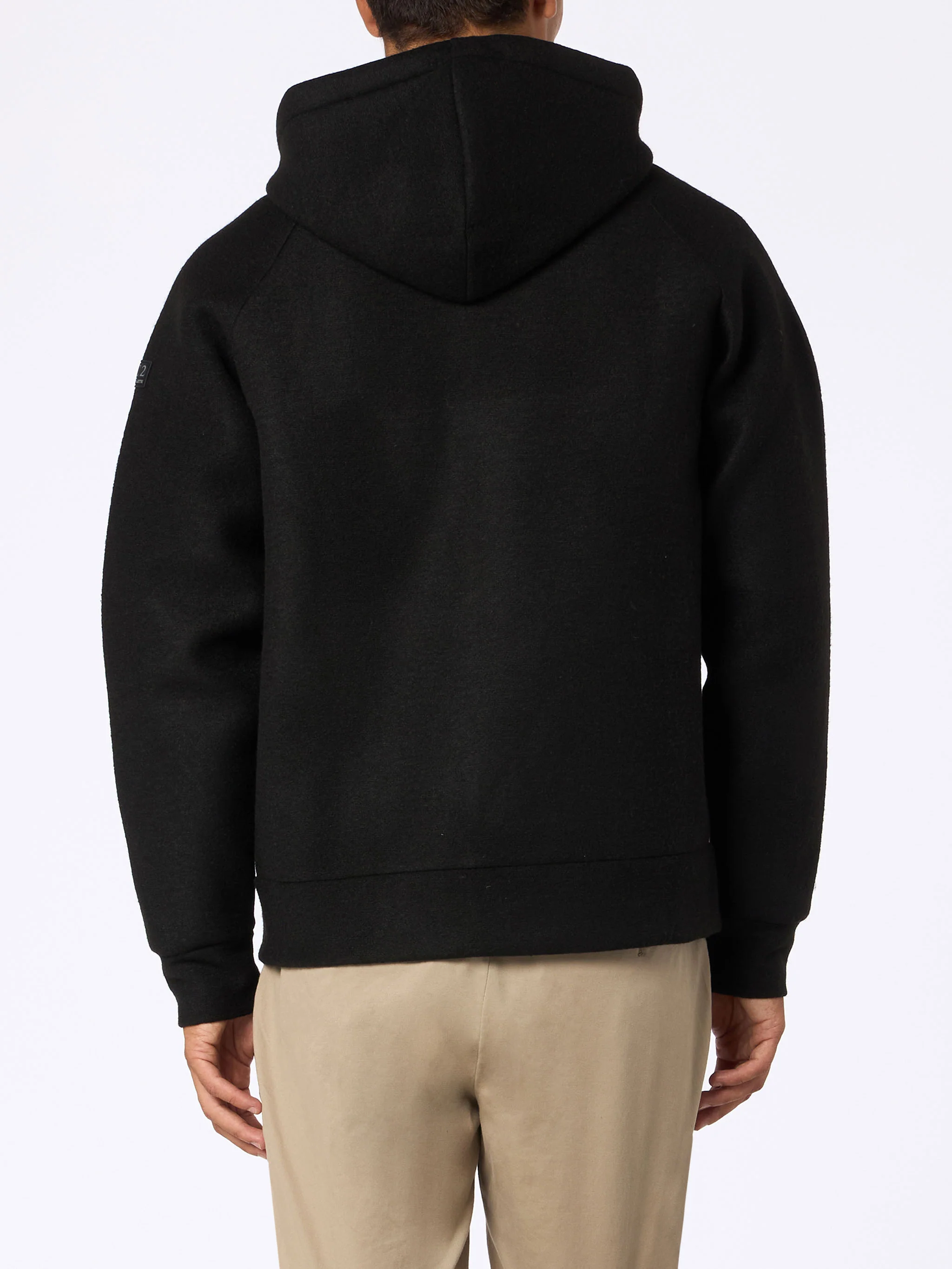 Carrel herensweatshirt van zwart scuba-technisch materiaal.