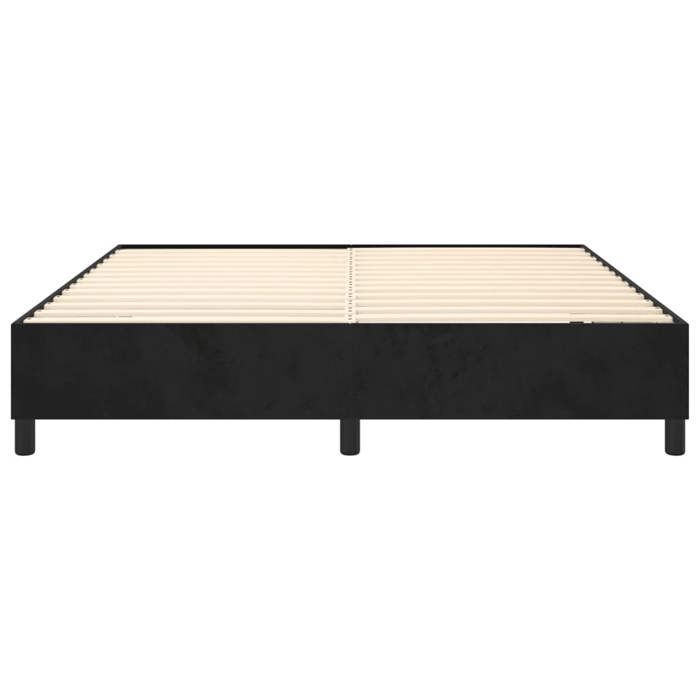 Nero 200 x 200 cm - Letto in legno - Portata massima 150 kg - Struttura letto a molle nera 200x200 cm velluto 005_963124