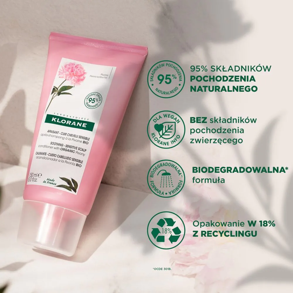 Klorane Odżywka z organiczną piwonią
