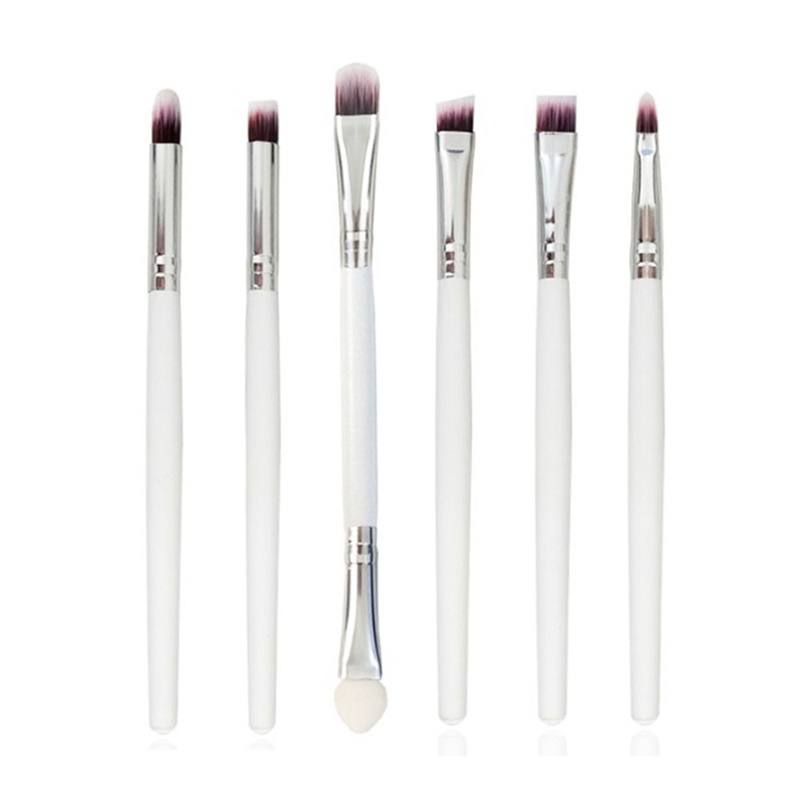 Ensemble de 6 pinceaux de maquillage pour les yeux, différentes tailles, en fibres synthétiques, outils de maquillage professionnels