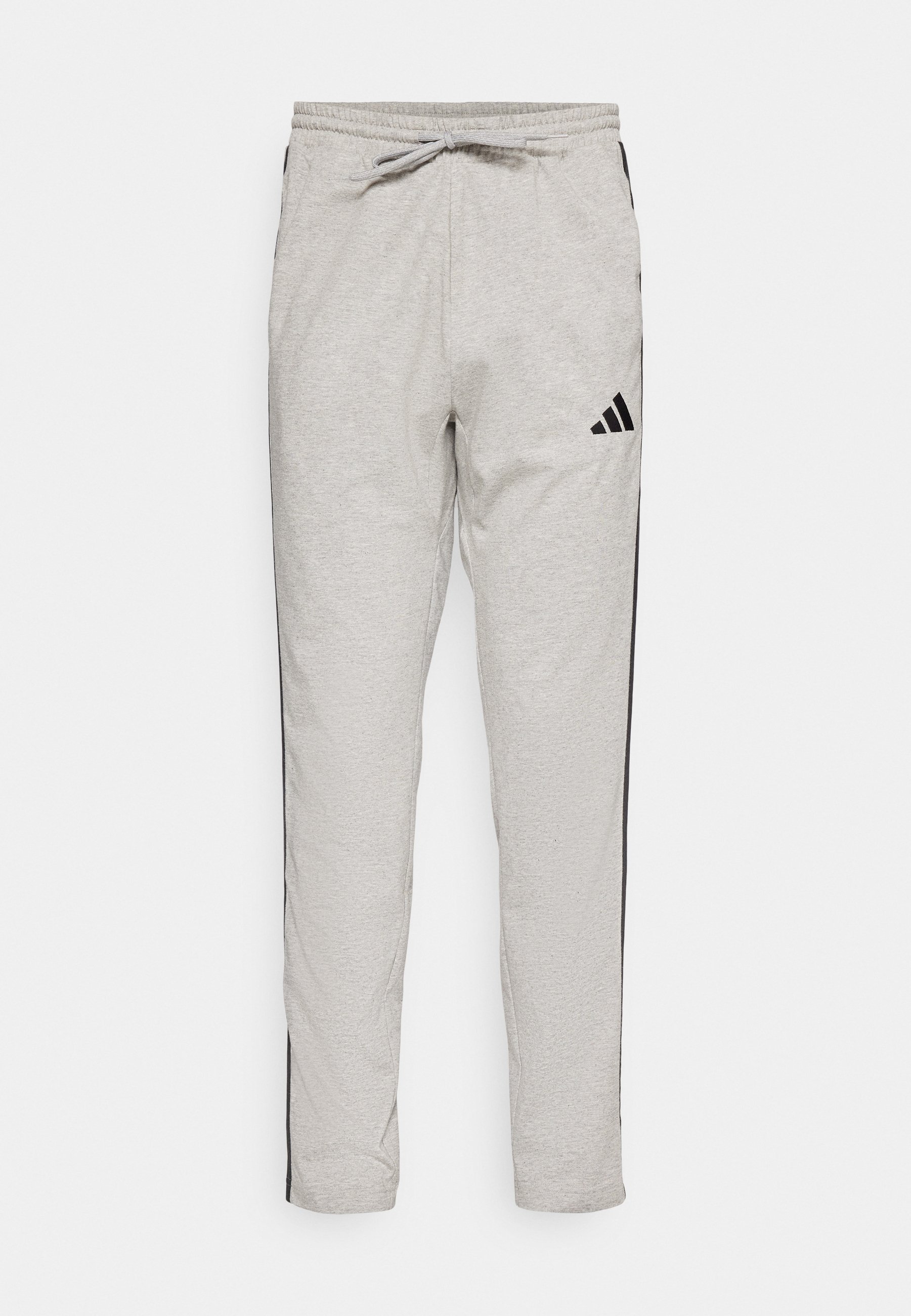 adidas Sportswear ESSENTIAL THREE STRIPES SINGLE - Spodnie dresowe - średni szary melanż/czarny