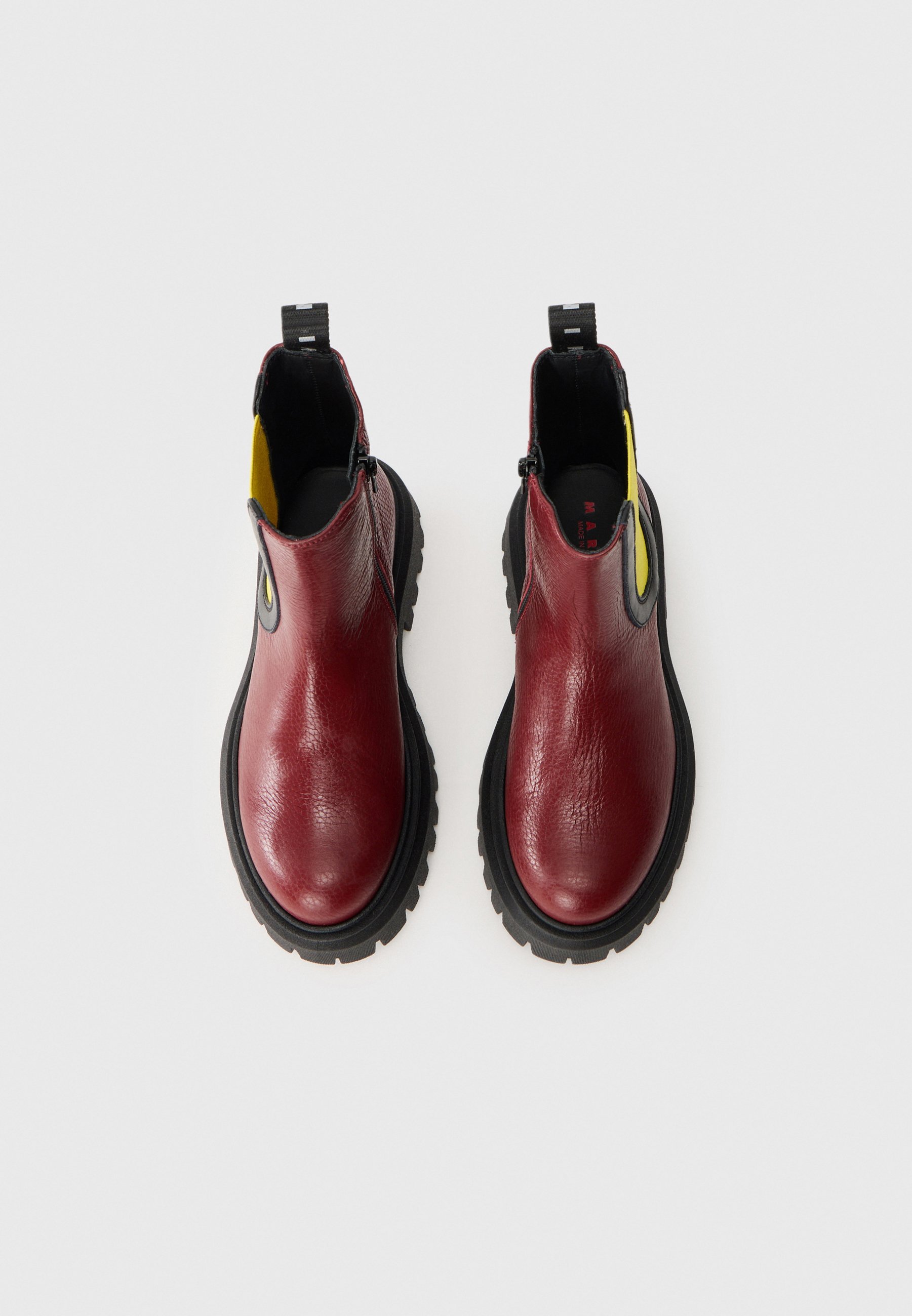 Marni UNISEX - Stiefeletten - Dunkelrot/Schwarz/Gelb
