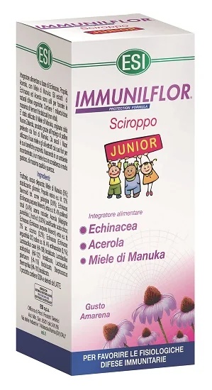 ESI Immuniflor Junior siroop 180 ml, voedingssupplement ter ondersteuning van de immuniteit