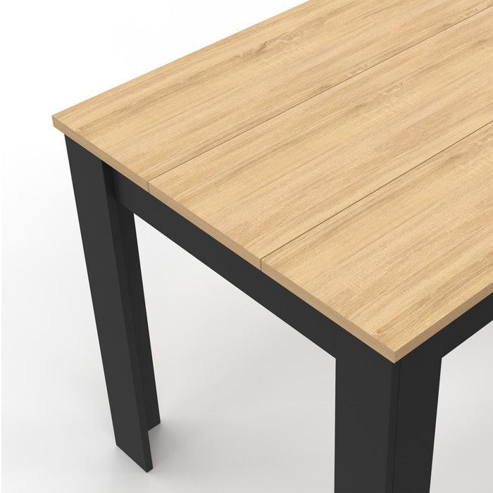 Table à manger rectangle fixe - IDMARKET - ROZY - Noir et bois - 4 personnes - 110 cm