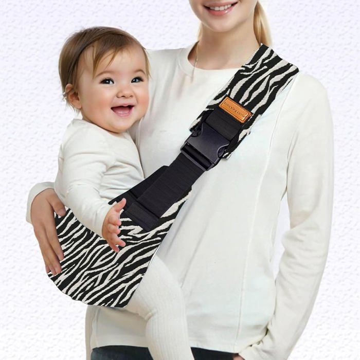 Ergonomische Babytrage, Ein-Schulter-Design mit Hüftstütze, 4,5-13,6 kg, verschiedene Muster (Zebrastreifen)